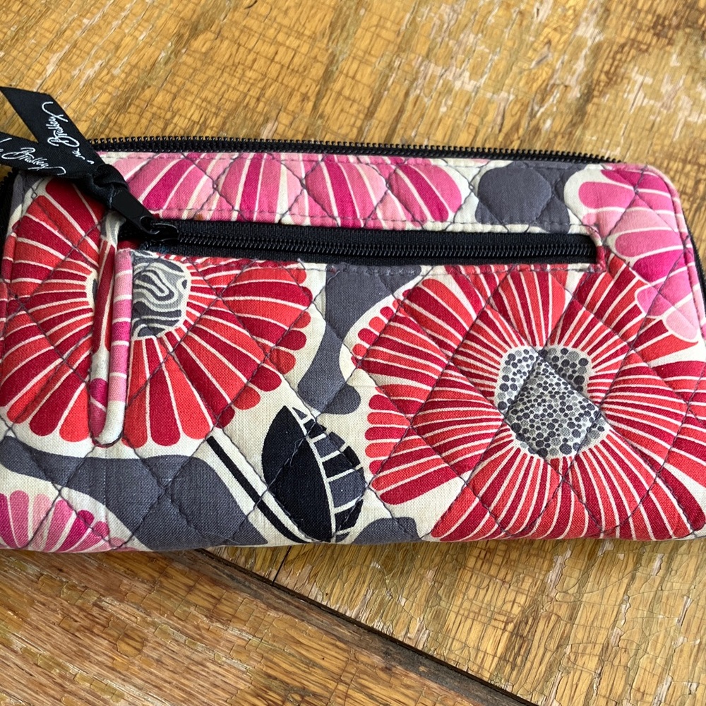 Vera Bradley Red and Gray Floral Quilted Accessory